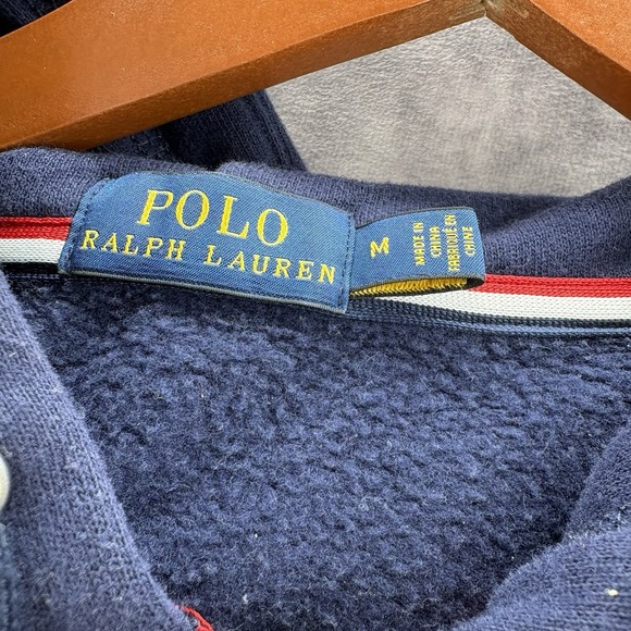 Polo Ralph Lauren Hoodie Womens M Navy USA Big Pony Full Zip Jacket - Picture 4 of 6